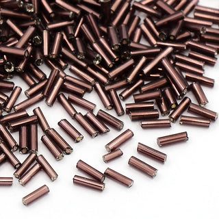 Bugle Beads (Glass) 1.6mm x 6mm  (approx 15gr)  *Rosy Brown