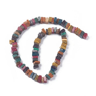 Coconut Beads Strands, Heishi Beads, Flat Square, Mixed Color, 7~8.5x7~8.5x2~5mm, Hole: 1.4mm, about beads /Strand