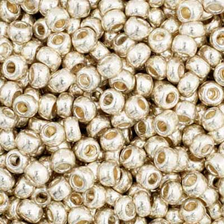 11/0 Czech  Round Seed Beads (Silver Metallic)  *approx 23 gram tube