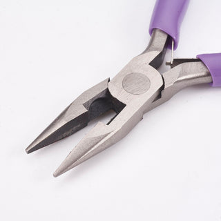 45# Carbon Steel Chain Nose Pliers, Lilac Handles, 12x8x0.9cm.