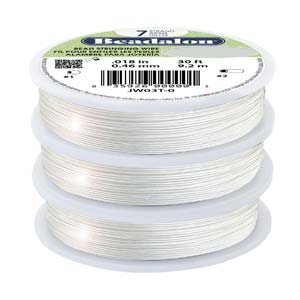 Beadalon (Bead Stringing Wire) Silver Color *7 Strand (.018 in   30 Feet. 0.46mm. 9.2m)
