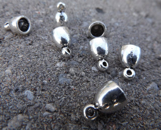 Cord End(s) 13 x 9mm (6mm hole) *Silver Color (packed 8 or Bulk) - Mhai O' Mhai Beads
 - 1