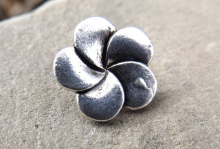 Button (METAL) Shank Style  Flower.  Sold Individually or Bulk - Mhai O' Mhai Beads
 - 1