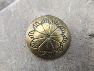 Button (METAL) Shank Style Parasol Round. *Antique Bronze Color.  Sold Individually or Bulk - Mhai O' Mhai Beads
 - 1