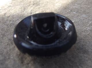 Button (Czech Glass)  Green & Black Stripes.  13 mm Diam. (sold individually) - Mhai O' Mhai Beads
 - 2