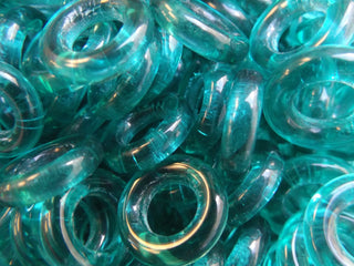 Czech Glass Donuts (14mm Size) Teal  *See Drop Down for Options - Mhai O' Mhai Beads
