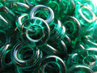 Czech Glass Donuts (14mm Size) Green  *See Drop Down for Options - Mhai O' Mhai Beads
