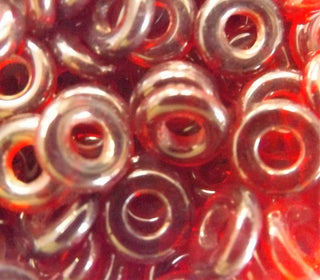 9.5MM Czech Glass Donuts *BLOOD RED  (9.5 mm X 3.5MM Size  Hole 3.5 mm) - Mhai O' Mhai Beads
