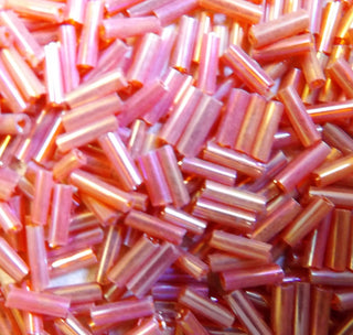 Bugle Beads (Glass) 1.6mm x 6mm  (approx 15gr)  *Rustic Red w/ AB Finish - Mhai O' Mhai Beads
