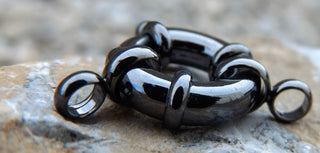 Clasp (Spring Lock Style) Gun Metal Color (Brass Base) 15 x 5 mm (Hole 3mm)  Sold Individually.