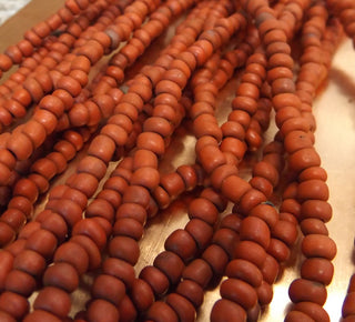 Glass Indonesian / Bali Beads. (Brick Schoolhouse) Size 6 Seed Bead Size.  40 inch strand.  Approx 400 beads/ strand