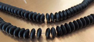 Black Stone (Frosted) *3 x 6mm Disc Shape ( approx 130 Beads)