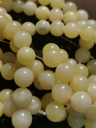 *Jade (Natural Lemon Jade) 8mm Round (approx 50 Beads)