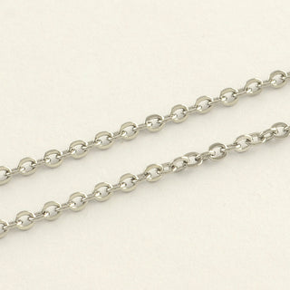 304 Stainless Steel Cross Chain.   2.4x1.9x0.4mm;  Sold by the Foot