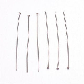 304 Stainless Steel Head Pins.  40 x .06mm size.  (Stainless Color) *Packed 50 Pins