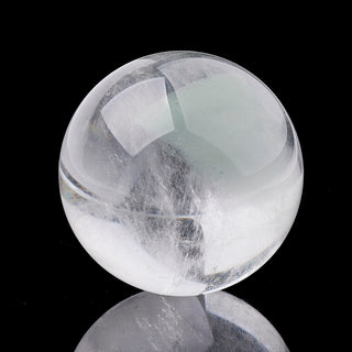 Clear Crystal Quartz Sphere. (Round).   (No hole.  Undrilled).  Sold per piece.  Size/ Weight is approx. (32 to 45mm size)