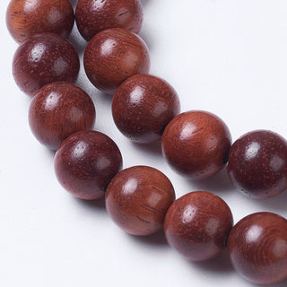Natural Wood Beads Strands, Round, Dark Red, 6mm, Hole: 1mm, about 63pcs/strand, 15.7 inch(40cm)