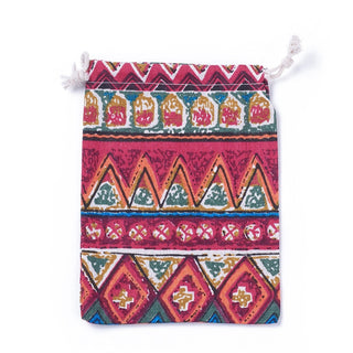 Burlap Packing Pouches, Drawstring Bags, Red, 17.3~18.2x13~13.4cm. (Packed 5 Bags)