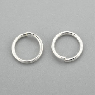 304 Stainless Steel Jump Rings, Open Jump Rings, Silver, 10x1mm, Inner Diameter: 8mm.  (Packed 20 Rings)