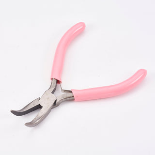 45# Carbon Steel Bent Nose Pliers, Lilac Handles, 12x8x0.9cm.