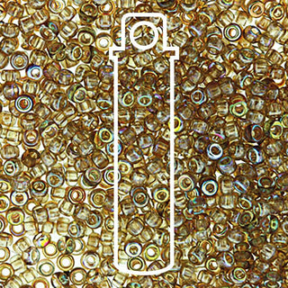 11/0 Unions.  Crystal Brown Rainbow.   Approx 24gr Tube.