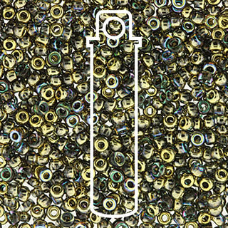 11/0 Unions.  Crystal Golden Rainbow.   Approx 24gr Tube.