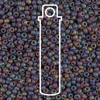 11/0 Miyuki Round Seed Beads (Matte Transparent Brown AB)  *approx 24 gram tube
