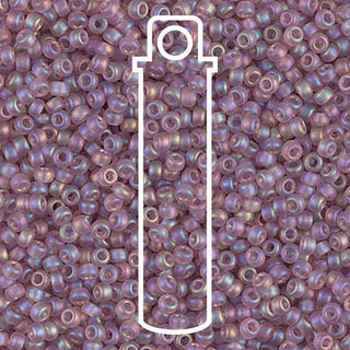 11/0 Miyuki Round Seed Beads (Matte Transparent Smoky Amethyst AB)  *approx 24 gram tube