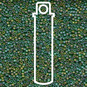 11/0 Miyuki Round Seed Beads (Matte Transparent Green AB)  *approx 24 gram tube
