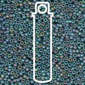 11/0 Miyuki Round Seed Beads (Transparent Dark Green AB)  *approx. 24 gram tube