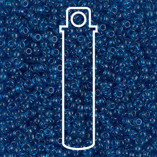 11/0 Miyuki Round Seed Beads (Transparent Capri Blue)  *approx 24 gram tube