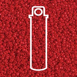 11/0 Czech Round Seed Beads  (Opaque Red)  *approx 24 gram tube