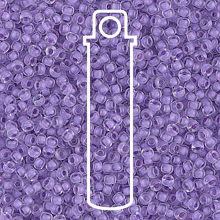 11/0 Miyuki Round Seed Beads (Semi-Matte Lilac Lined Crystal)  *approx 24 gram tube