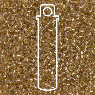 11/0 Miyuki Round Seed Beads  (Semi-Matte Silver Lined Light Topaz)  *approx 24 gram tube