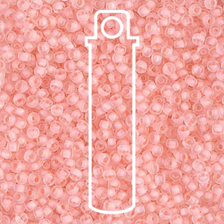 11/0 Miyuki Round Seed Beads  (Semi-Matte Pale Rose Lined Crystal)  *approx 24 gram tube