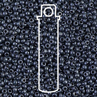 11/0 Miyuki Round Seed Beads  (Matte Gunmetal)  *approx 23.5 gram tube