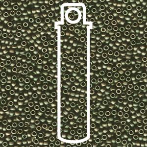 11/0 Miyuki Round Seed Beads  (Matte Olive Iris)  *approx 23.5 gram tube