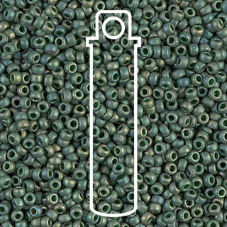 11/0 Miyuki  Round Seed Beads  (Matte Metalic Sage Green Luster)  *approx 22.5 gram tube