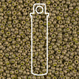 11/0 Miyuki  Round Seed Beads  (Matte Opaque Golden Olive Luster)  *approx 23 gram tube