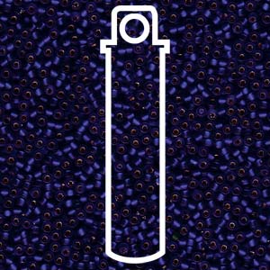 11/0 Miyuki  Round Seed Beads  (Matte Silver Lined Cobalt)  *approx 24 gram tube
