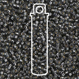11/0 Miyuki  Round Seed Beads  (Silver Lined Transparent Gray/ Grey )  *approx 24 gram tube