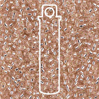 11/0 Miyuki Round Seed Beads  (S/L Silver Lined Pale Rose)  *approx 23 gram tube