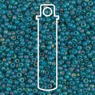 11/0 Miyuki  Round Seed Beads  (Matte Transparent Teal AB)  *approx 23.5 gram tube