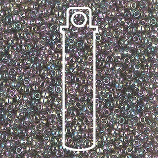 11/0 Miyuki  Round Seed Beads  (TRANSPARENT Gray Rainbow Luster)  *approx 24 gram tube