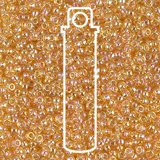 11/0 Miyuki Round Seed Beads  (Light Topaz AB)  *approx 24 gram tube