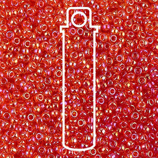 11/0 Miyuki Round Seed Beads  (Transparent Light Red AB)  *approx 24 gram tube
