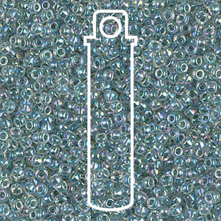 11/0 Czech Round Seed Beads  (Lined Light Seafoam AB)  *approx 24 gram tube