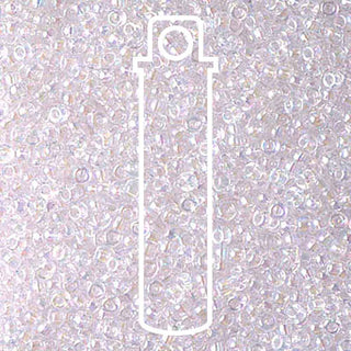 11/0 Czech Round Seed Beads  (Transparent Pale Pink AB)  *approx 24 gram tube