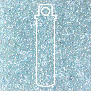 11/0 Czech Round Seed Beads  (Light Ice Blue Lined Crystal AB)  *approx 24 gram tube