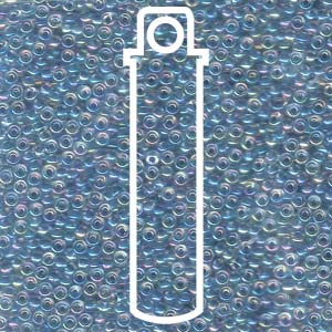 11/0 Miyuki  Round Seed Beads  (Lined Light Blue AB)  *approx 24 gram tube